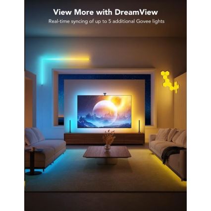 Govee - DreamView T2 DUAL TV 55-65" SMART LED aizmugurējais apgaismojums RGBIC Wi-Fi + tālvadības pults