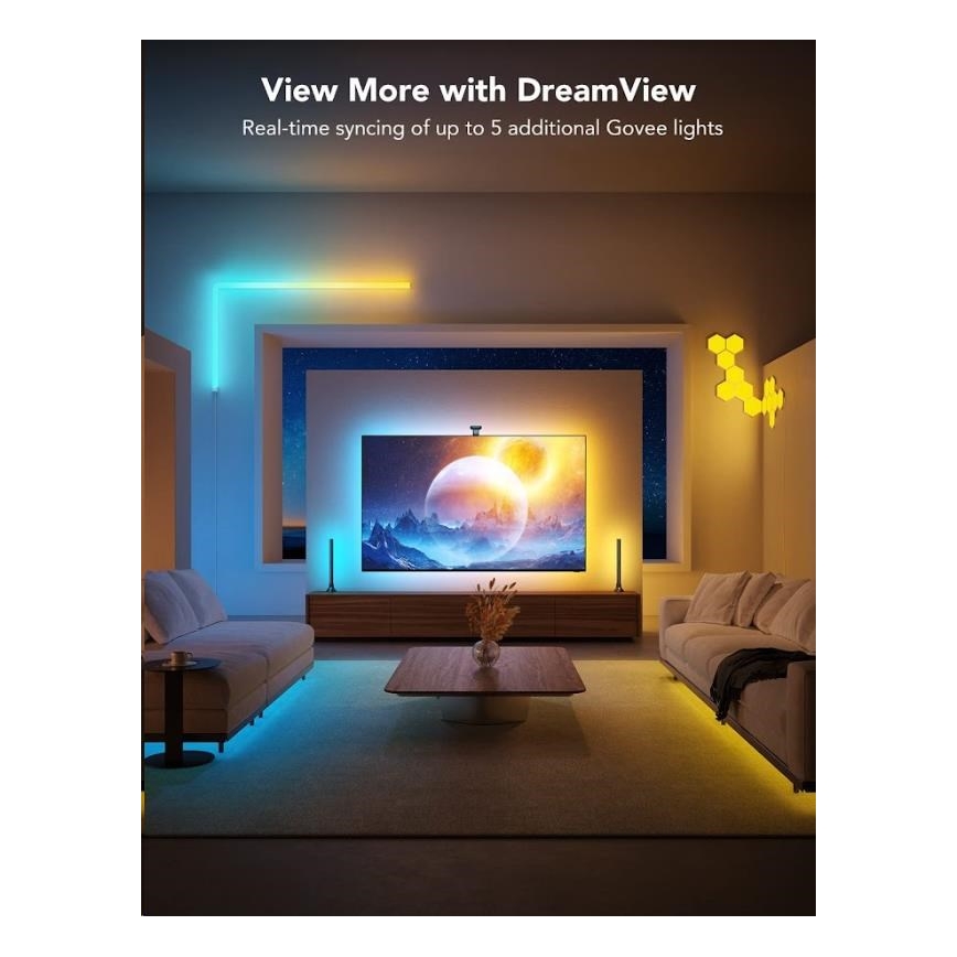 Govee - DreamView T2 DUAL TV 55-65" SMART LED aizmugurējais apgaismojums RGBIC Wi-Fi + tālvadības pults