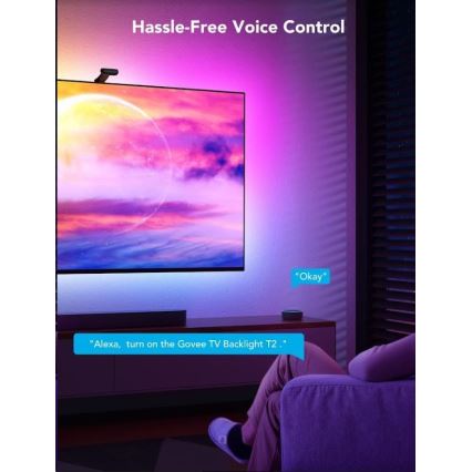 Govee - DreamView T2 DUAL TV 55-65" SMART LED aizmugurējais apgaismojums RGBIC Wi-Fi + tālvadības pults