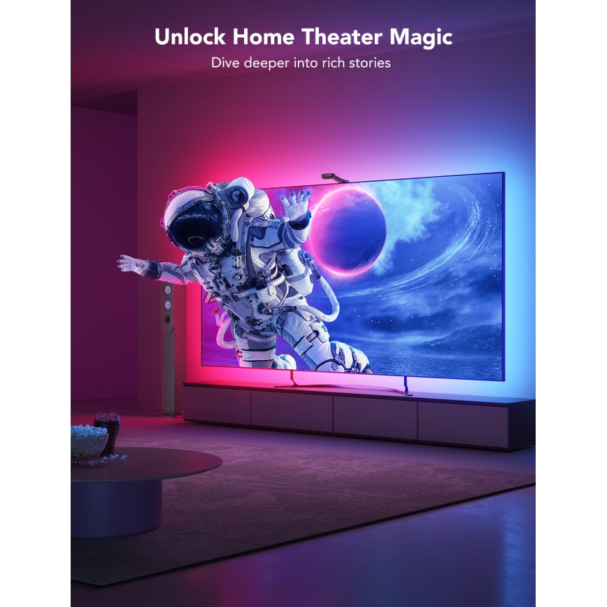 Govee - DreamView T2 DUAL TV 75-85 SMART LED apgaismojums RGBIC Wi-Fi + ar tālvadības pulti