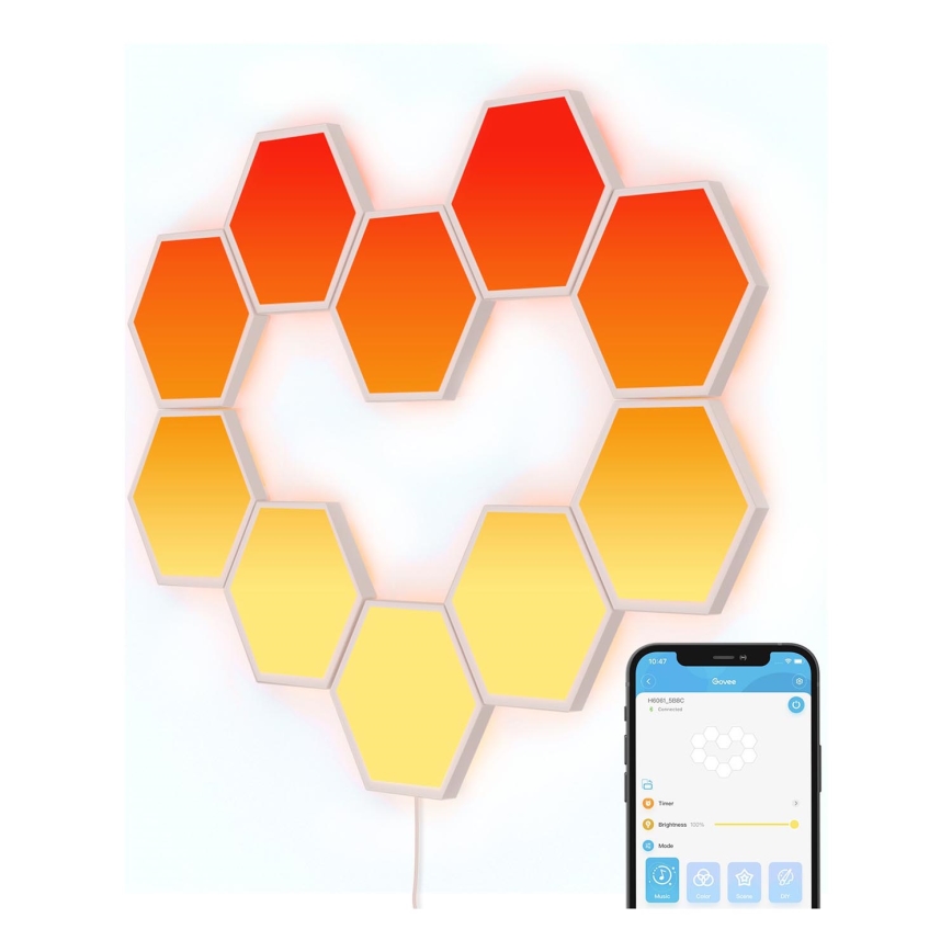 Govee - KOMPLEKTS 10x LED RGB Aptumšojams panelis LED/36W/230V Wi-Fi