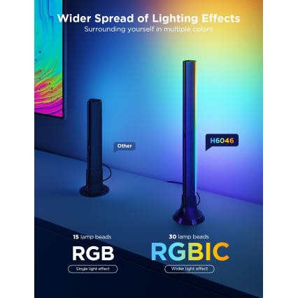 Govee - KOMPLEKTS 2x Backlight TV 55-65" SMART LED aizmugurējais apgaismojums RGBICW Wi-Fi