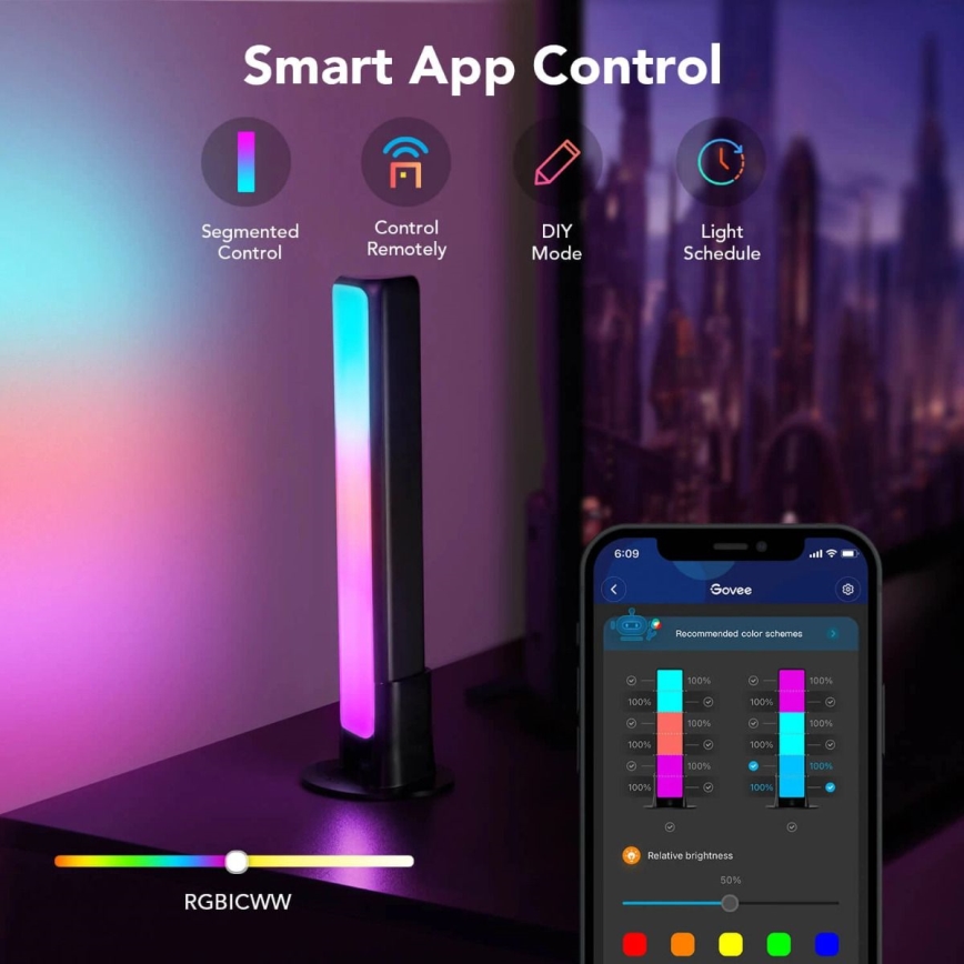 Govee - KOMPLEKTS 2x Flow Plus SMART LED TV un Spēļu apgaismojums - RGBICWW Wi-Fi