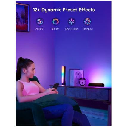 Govee - KOMPLEKTS 2x Flow Plus SMART LED TV un Spēļu apgaismojums - RGBICWW Wi-Fi