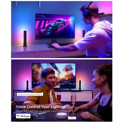 Govee - KOMPLEKTS 2x Flow Plus SMART LED TV un Spēļu apgaismojums - RGBICWW Wi-Fi