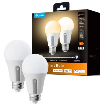 Govee - komplekts 2x LED regulējamas spuldzes Smart MATTER A60 E27/9W/230V 2700-6500K Wi-Fi
