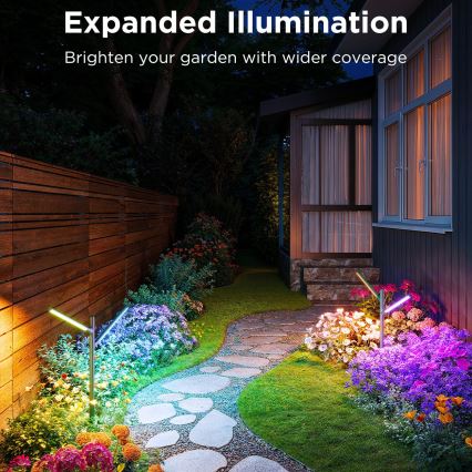 Govee - KOMPLEKTS 2x LED RGBICWW Aptumšojama āra lampa LED/18W/230V IP66 2700-6500K Wi-Fi