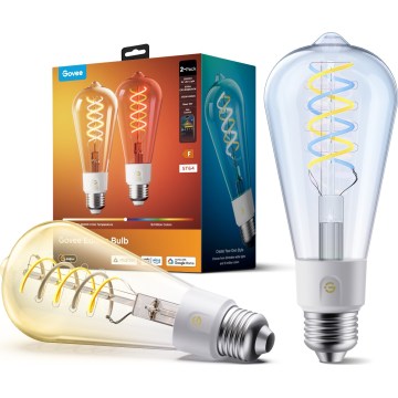 Govee - Komplekts 2x LED RGBWW dimmējama spuldze Smart MATTER ST64 E27/5W/230V 2700-6500K Wi-Fi