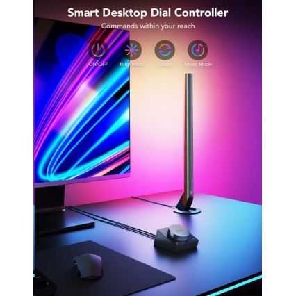 Govee - Komplekts 2x Smart Gaming Wi‑Fi LED RGBIC paneļi + Smart Dual melns + tālvadības pults