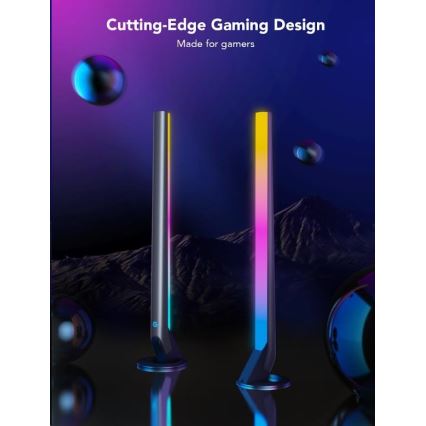 Govee - Komplekts 2x Smart Gaming Wi‑Fi LED RGBIC paneļi + Smart Dual melns + tālvadības pults