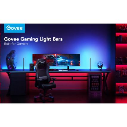 Govee - Komplekts 2x Smart Gaming Wi‑Fi LED RGBIC paneļi + Smart Dual melns + tālvadības pults