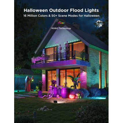 Govee - Komplekts 4x RGBICWW aptumšojami LED prožektori/24W/230V IP66 matēti Wi-Fi