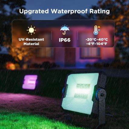 Govee - Komplekts 4x RGBICWW aptumšojami LED prožektori/24W/230V IP66 matēti Wi-Fi
