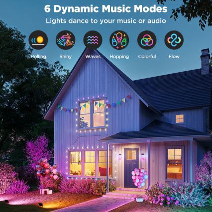 Govee - Komplekts 4x RGBICWW aptumšojami LED prožektori/24W/230V IP66 matēti Wi-Fi