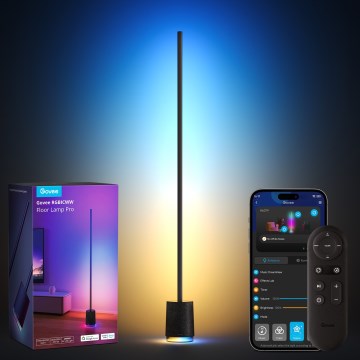 Govee - LED Aptumšojama grīdas stāvlampa ar skaļruni Pro RGBICWW 2200-6500K Wi-Fi + tālvadības pults