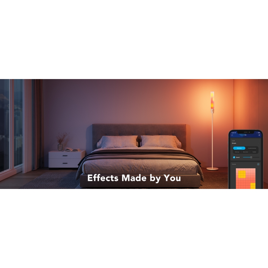 Govee - LED Aptumšojama grīdas stāvlampa CYLINDER SMART RGBICWW 2200-6500K