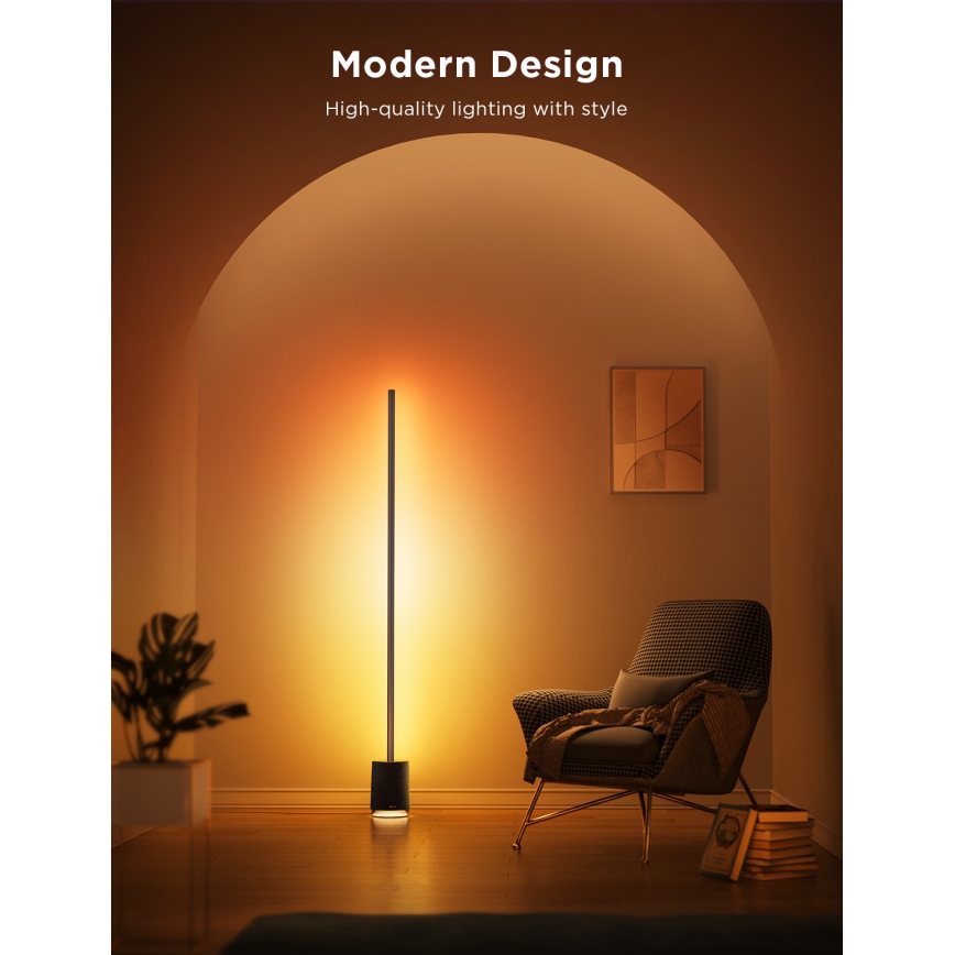 Govee - LED Aptumšojama grīdas stāvlampa ar skaļruni Pro RGBICWW 2200-6500K Wi-Fi + tālvadības pults