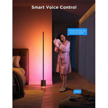 Govee - LED Aptumšojama grīdas stāvlampa ar skaļruni Pro RGBICWW 2200-6500K Wi-Fi + tālvadības pults