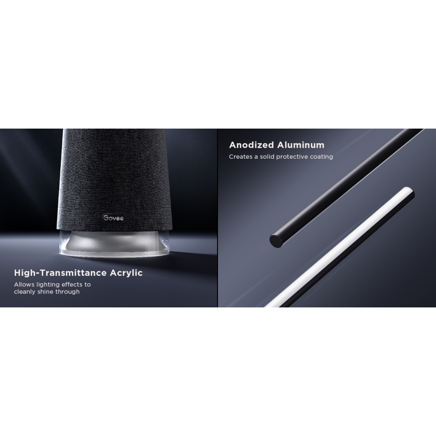 Govee - LED Aptumšojama grīdas stāvlampa ar skaļruni Pro RGBICWW 2200-6500K Wi-Fi + tālvadības pults