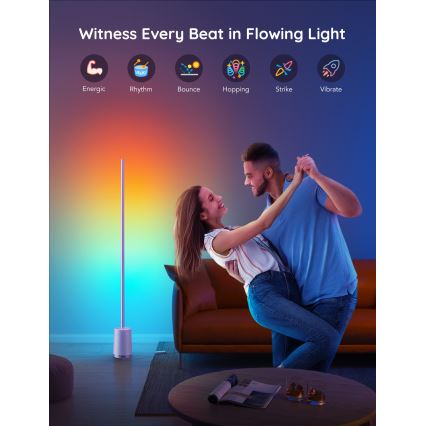 Govee - LED Aptumšojama grīdas stāvlampa Lyra Smart RGBICWW 2200-6500K Wi-Fi + tālvadības pults