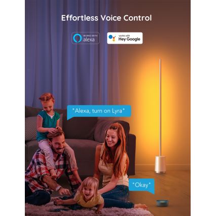Govee - LED Aptumšojama grīdas stāvlampa Lyra Smart RGBICWW 2200-6500K Wi-Fi + tālvadības pults