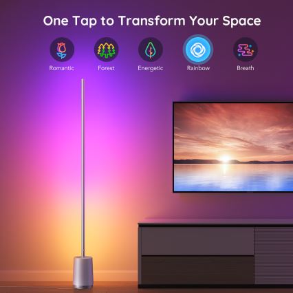 Govee - LED Aptumšojama grīdas stāvlampa Lyra Smart RGBICWW 2200-6500K Wi-Fi + tālvadības pults
