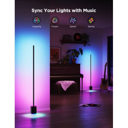 Govee - LED Aptumšojama grīdas stāvlampa Smart MATTER LED RGBICWW 2200-6500K Wi-Fi + tālvadības pults