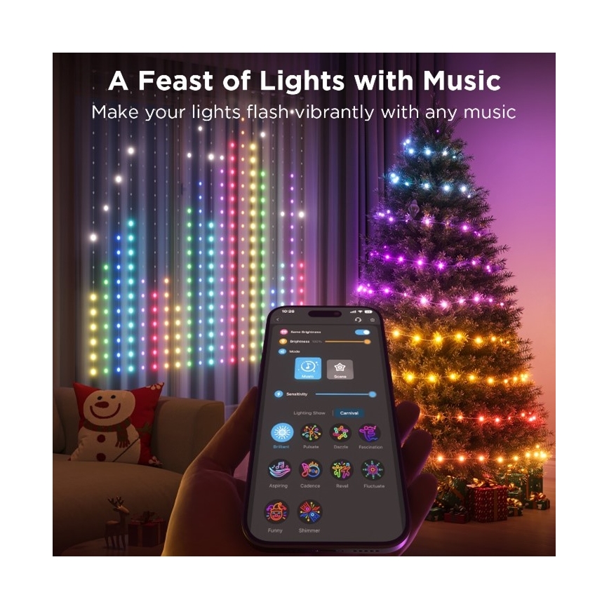 Govee - LED RGB Aptumšojama āra dekoratīva virtene LED/15W/230V IP65 Wi-Fi