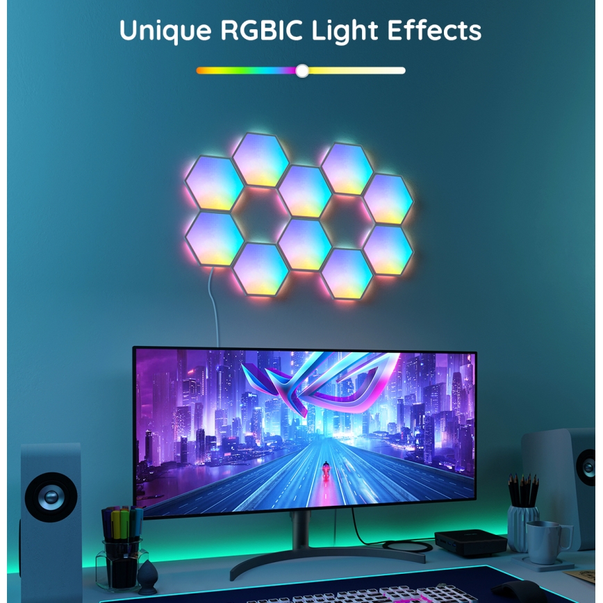 Govee - Pagarinātāja komplekts 2x LED RGB Aptumšojams panelis LED/7,2W/230V Wi-Fi