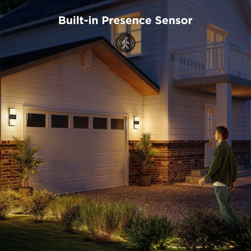 Govee - LED RGBIC Aptumšojama Āra sienas lampa ar sensoru LED/230V IP65 2700-6500K Wi-Fi