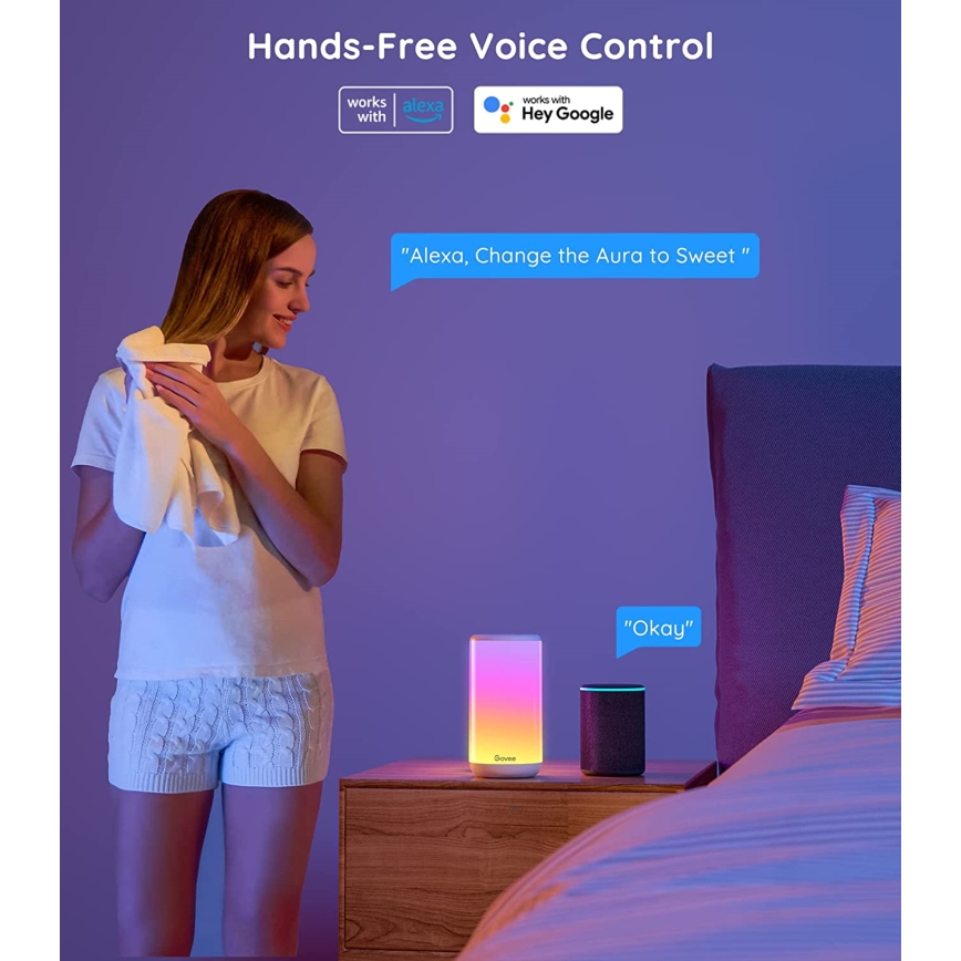 Govee - LED RGBIC Aptumšojama galda lampa AURA 2 2200-6500K Wi-Fi Matter