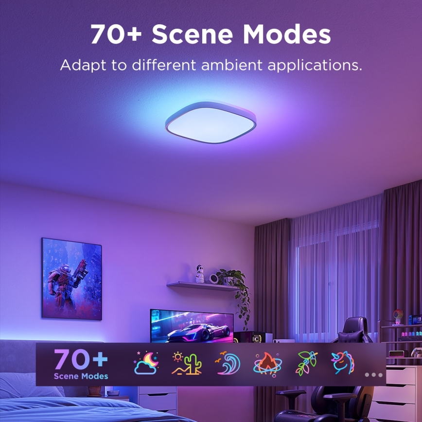 Govee - LED RGBIC Aptumšojama griestu lampa LED/24W/230V 2700-6500K Wi-Fi