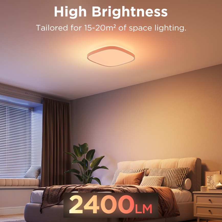 Govee - LED RGBIC Aptumšojama griestu lampa LED/24W/230V 2700-6500K Wi-Fi