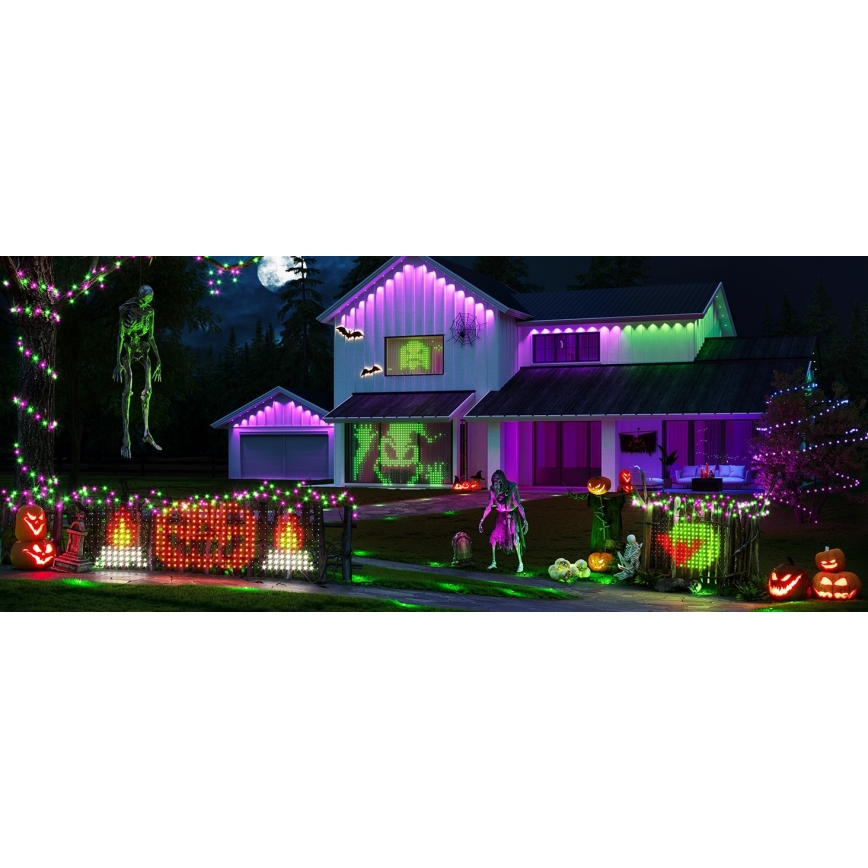 Govee - LED RGBIC Āra apgaismojuma tīkls 143x85cm Wi-Fi Matter IP65