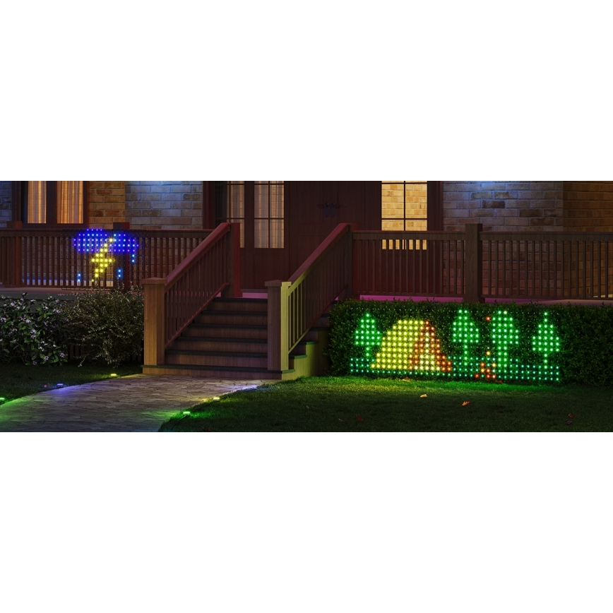 Govee - LED RGBIC Āra apgaismojuma tīkls 143x85cm Wi-Fi Matter IP65