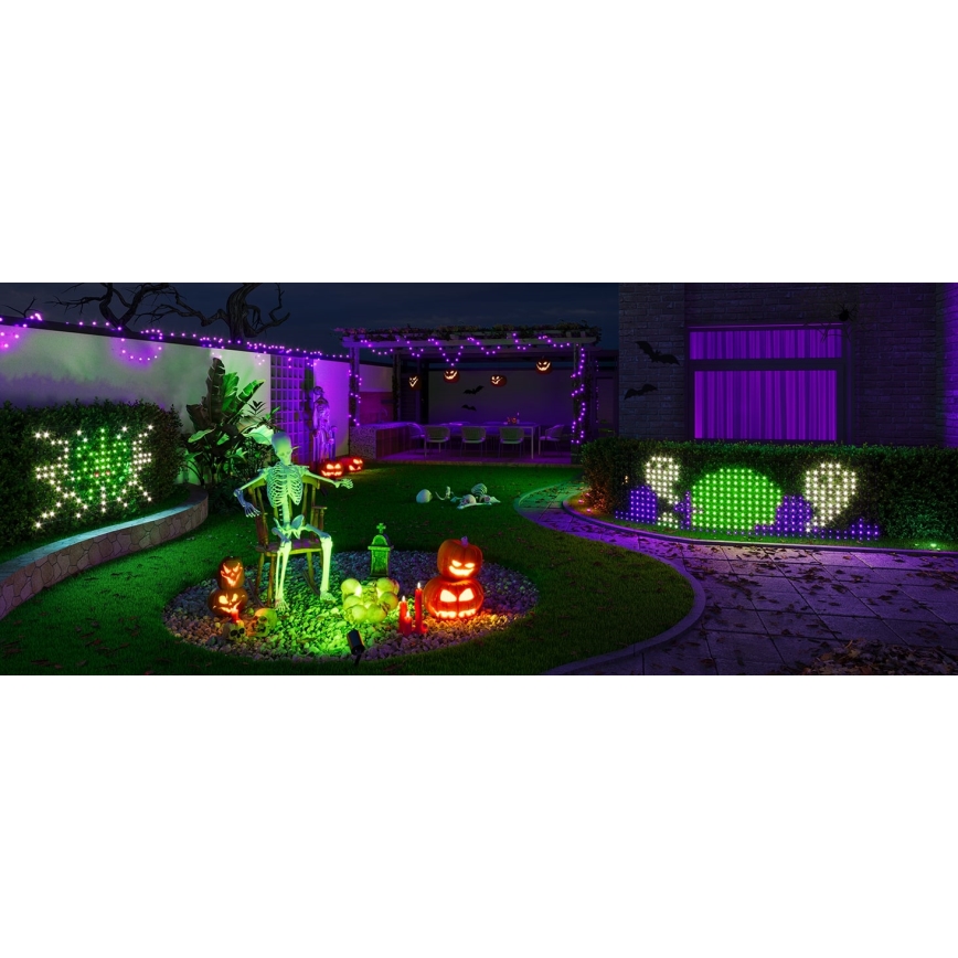 Govee - LED RGBIC Āra apgaismojuma tīkls 143x85cm Wi-Fi Matter IP65