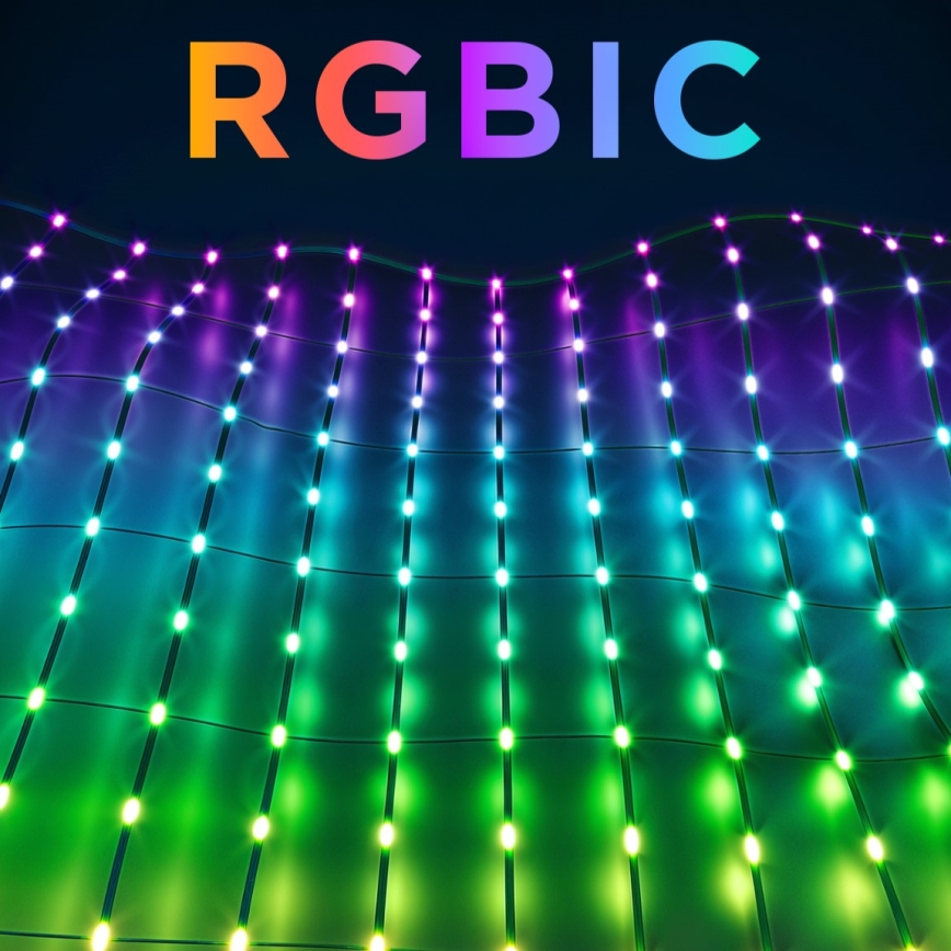 Govee - LED RGBIC Āra apgaismojuma tīkls 143x85cm Wi-Fi Matter IP65