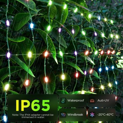 Govee - LED RGBIC Āra apgaismojuma tīkls 143x85cm Wi-Fi Matter IP65
