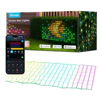 Govee - LED RGBIC āra gaismas tīkls 143x85cm Wi-Fi Matter IP65