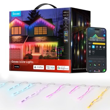 Govee - LED RGBIC āra gaismas virtene (rampu efekts) 10m Wi-Fi Matter IP65