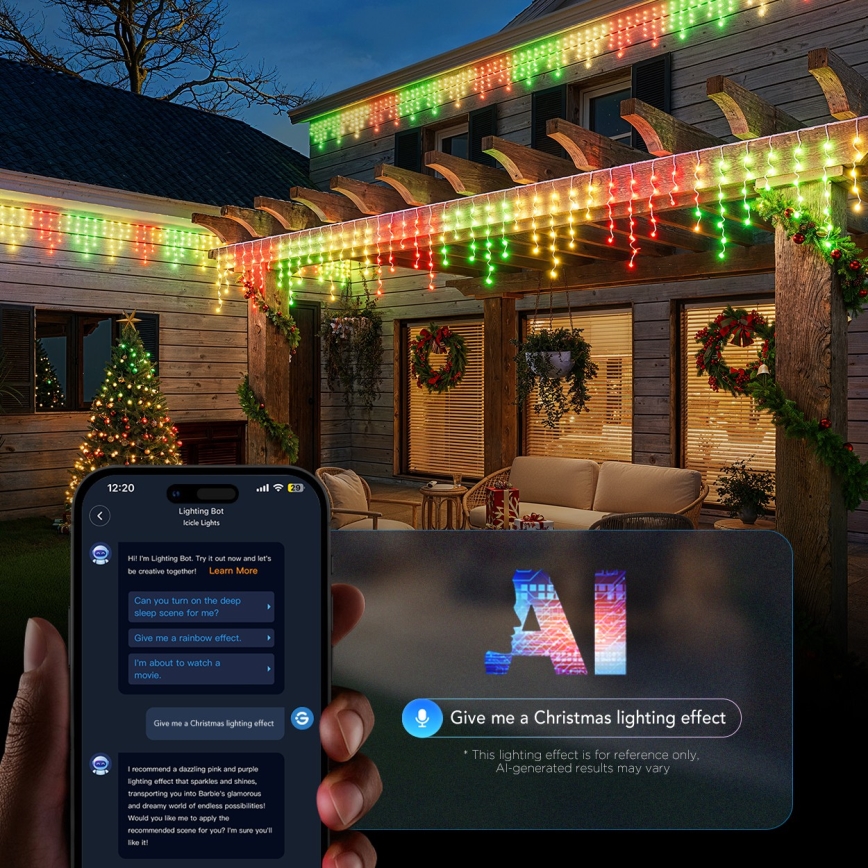 Govee - LED RGBIC āra gaismas virtene (rampu efekts) 10m Wi-Fi Matter IP65