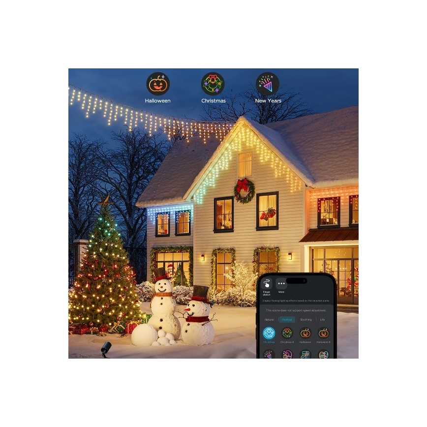 Govee - LED RGBIC Āra virtene Viedā leduspuķes 10m Wi-Fi Matter IP65