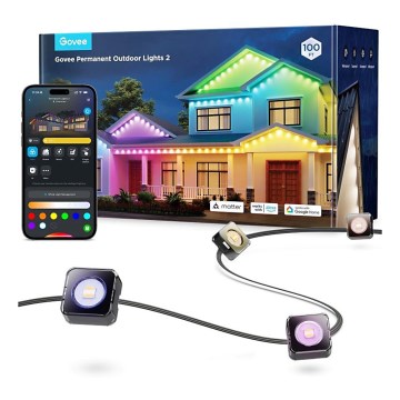 Govee - LED RGBIC virtene ar lejupgaismekļiem 30m Wi-Fi Matter IP67