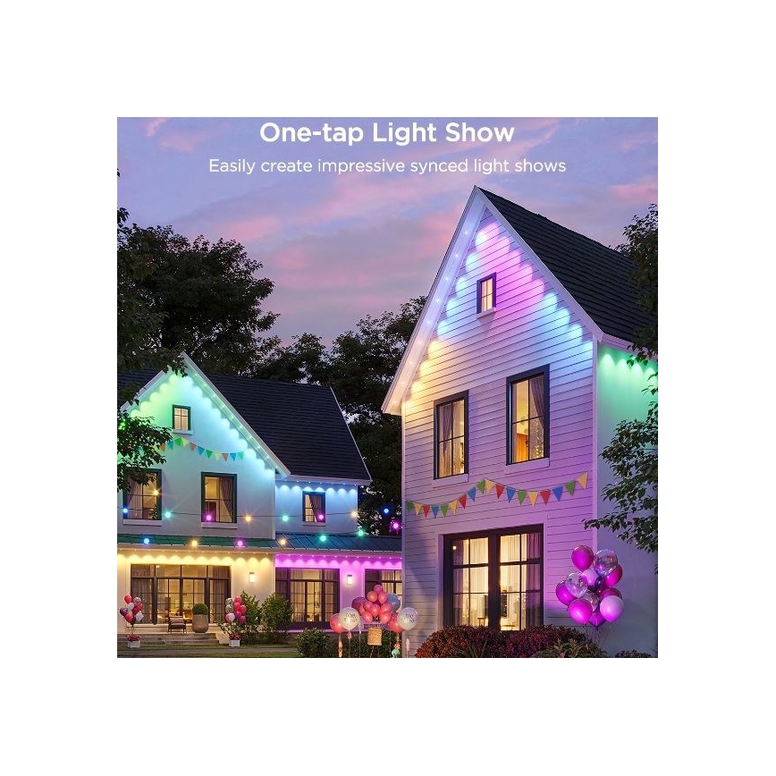 Govee - LED RGBIC virtene ar lejupgaismekļiem 30m Wi-Fi Matter IP67