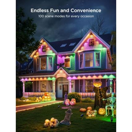 Govee - LED RGBIC virtene ar lejupgaismekļiem 30m Wi-Fi Matter IP67