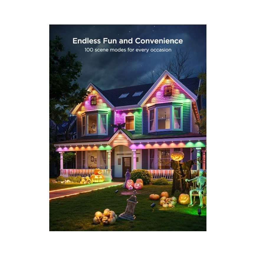 Govee - LED RGBIC virtene ar lejupgaismekļiem 30m Wi-Fi Matter IP67