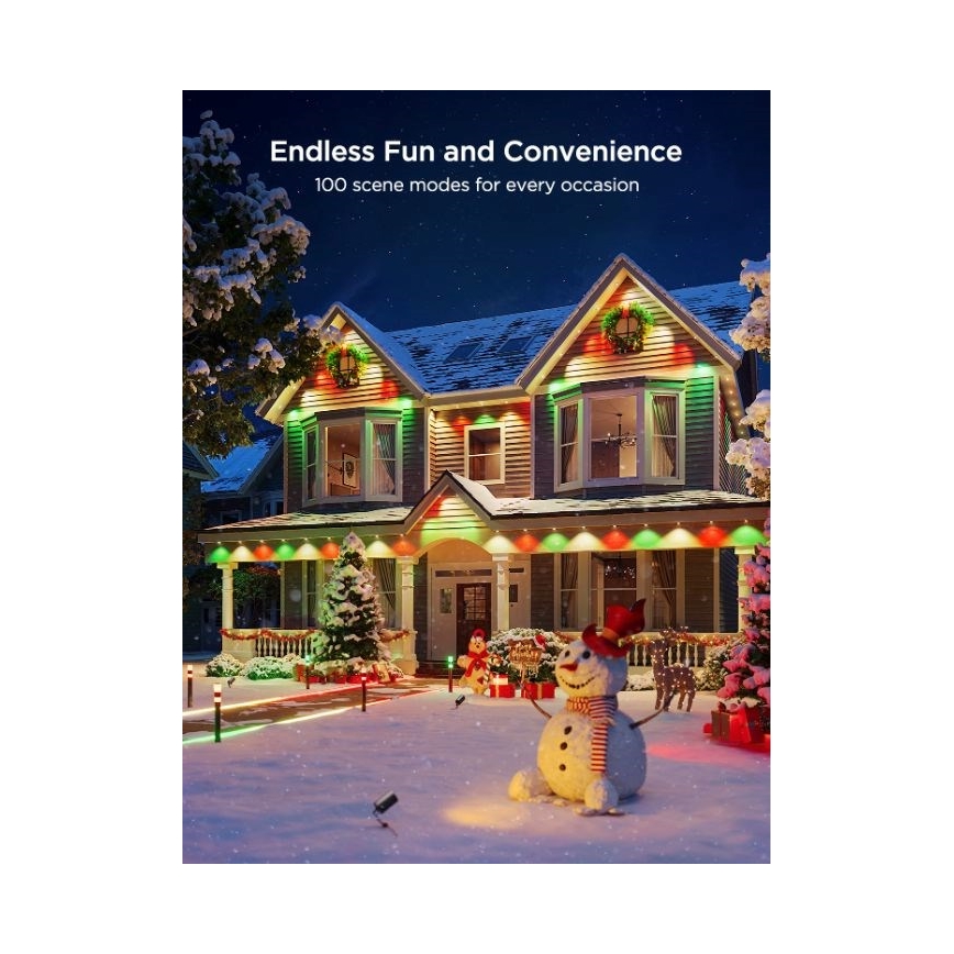 Govee - LED RGBIC virtene ar lejupgaismekļiem 30m Wi-Fi Matter IP67