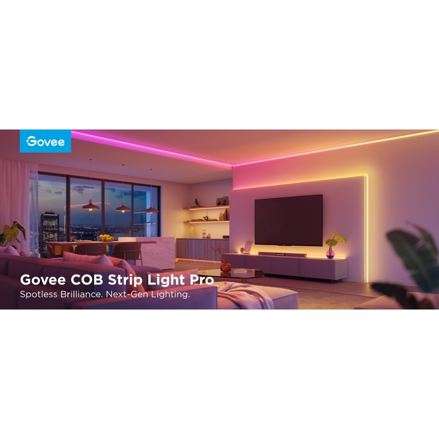 Govee - LED RGBICW Aptumšojama josla COB 3780 diodes 3m Wi-Fi Matter
