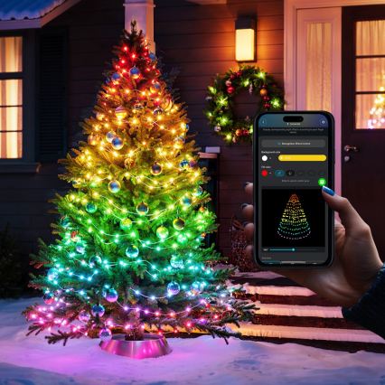 Govee - LED RGBICW Āra Ziemassvētku virtene 2700-6500K 20m Wi-Fi Matter IP65