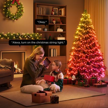 Govee - LED RGBICW Āra Ziemassvētku virtene 2700-6500K 20m Wi-Fi Matter IP65